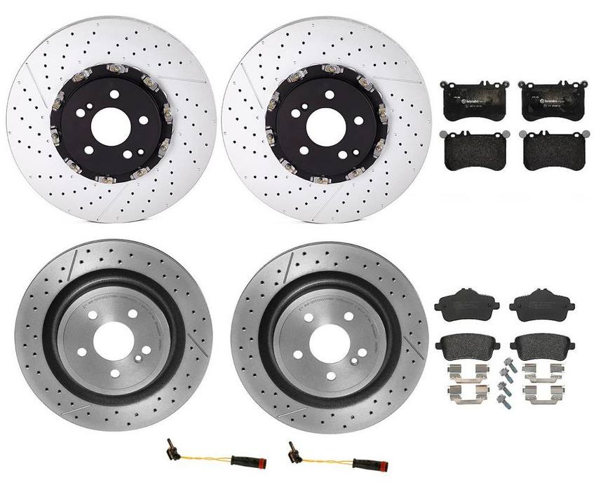 Brembo Brake Pads and Rotors Kit - Front and Rear (360mm/330mm) (Low-Met)